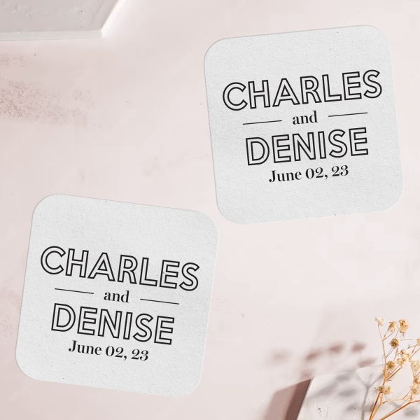 Wedding Coasters with Names Square
