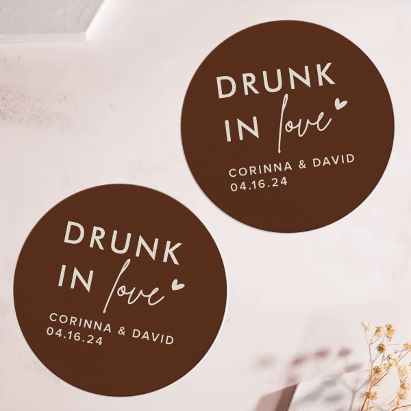 Wedding Coasters with Sayings Round