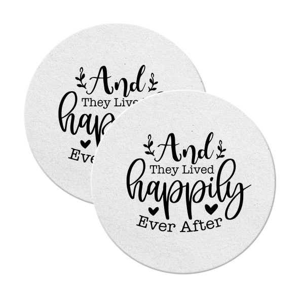 Wedding coasters round - happily ever after