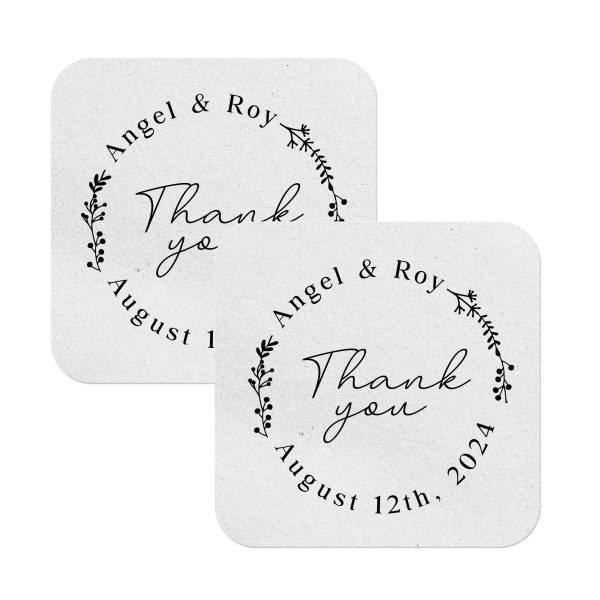 Wedding coasters thank you square
