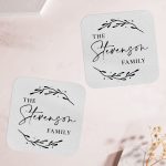 Wedding coasters with last name